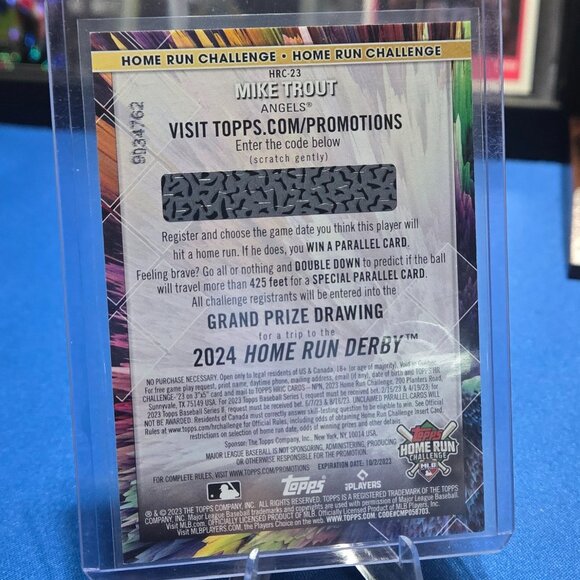 2023 Topps Home Run Challenge (Series Two) #HRC-23 Mike Trout (Unscratched) - Picture 2 of 2